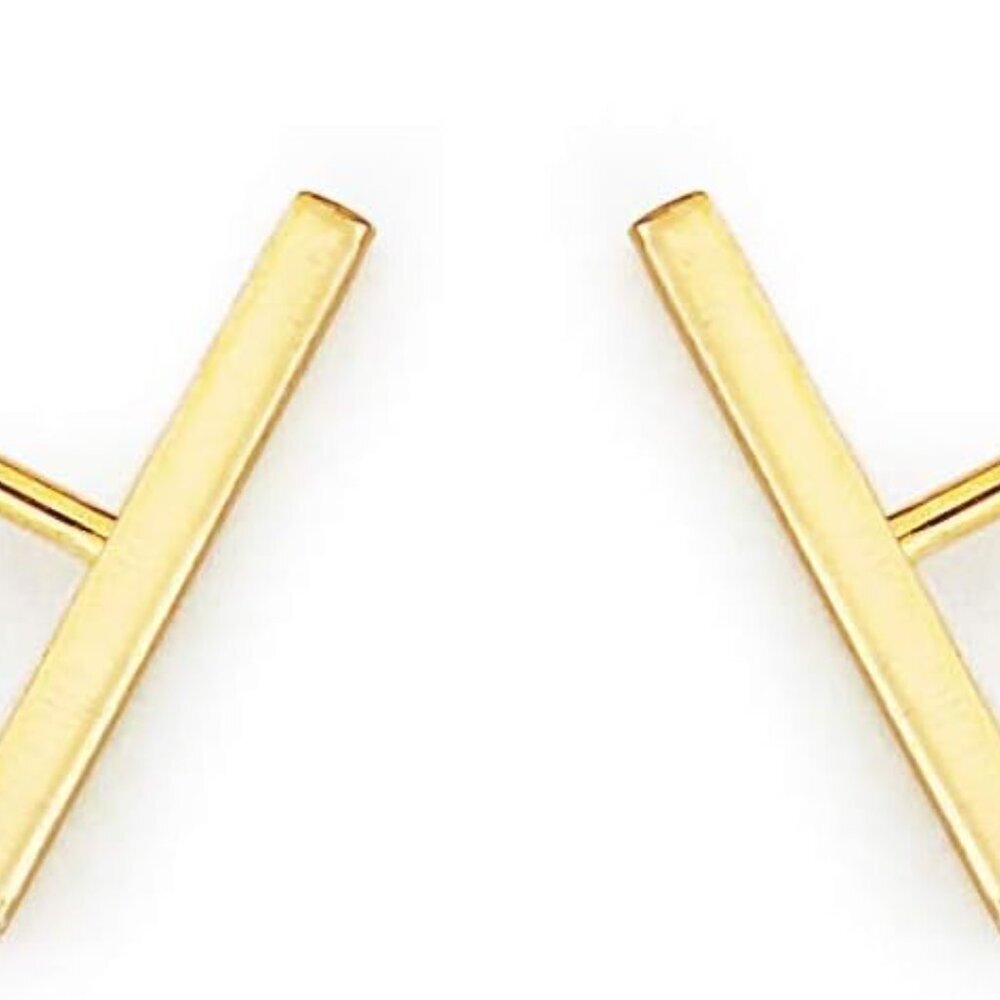 18K Gold or Silver Bar Studs | Small Bar Earrings | Hypoallergenic Stud Earrings